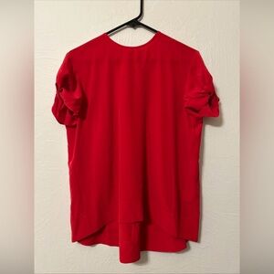 Equipment Silk Pleated Blouse Top Sz S Red